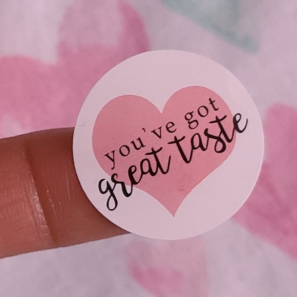 200 YOU'VE GOT GREAT TASTE Sticker 1" - heart - Picture 1 of 3